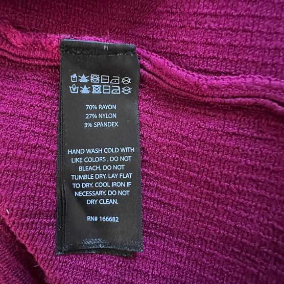 House of Harlow 1960 Sleeveless Ribbed Bodycon Mini Sweater Dress L Fuchsia Pink - Picture 6 of 8